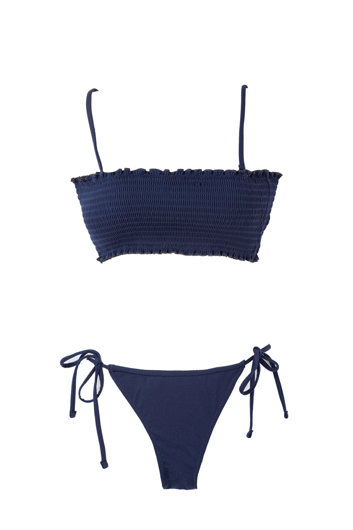 BIKINI AZUL FRUNCES