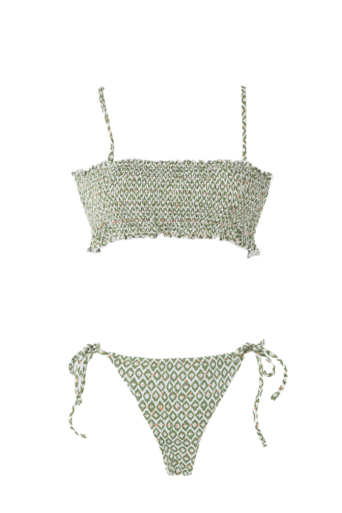 BIKINI VERDE FRUNCES