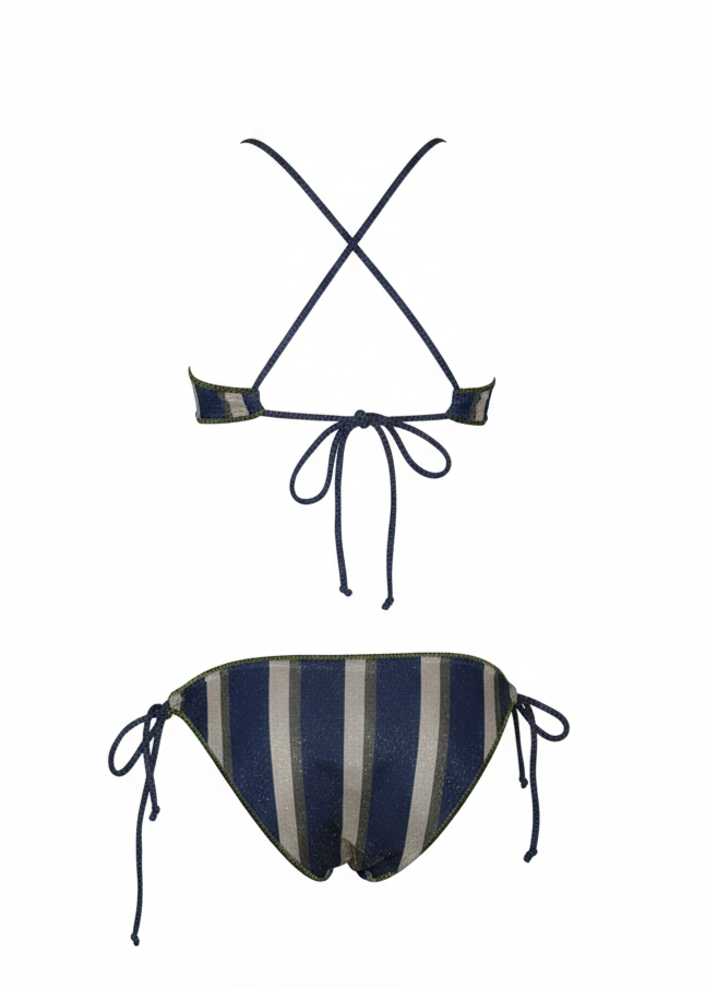Bikini Top "V" Lurex Stripes