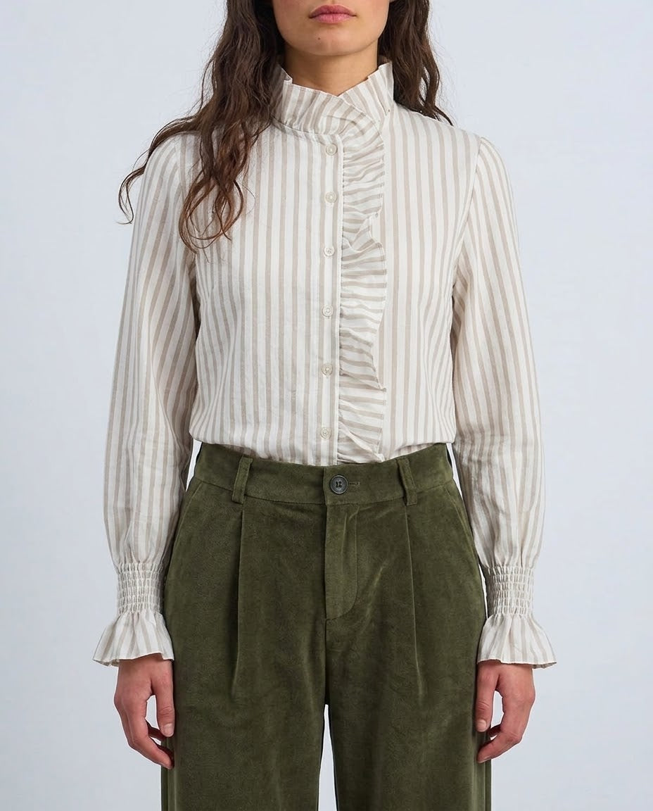 Camisa Volante Raya Verde