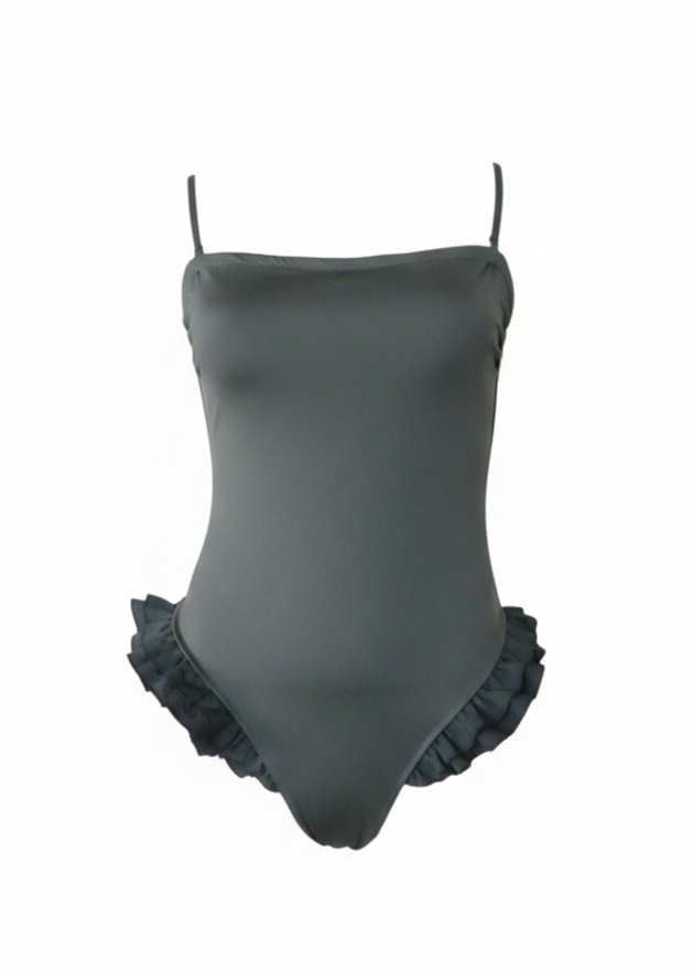 Traje de Baño Bndeau Volantes Seersucker
