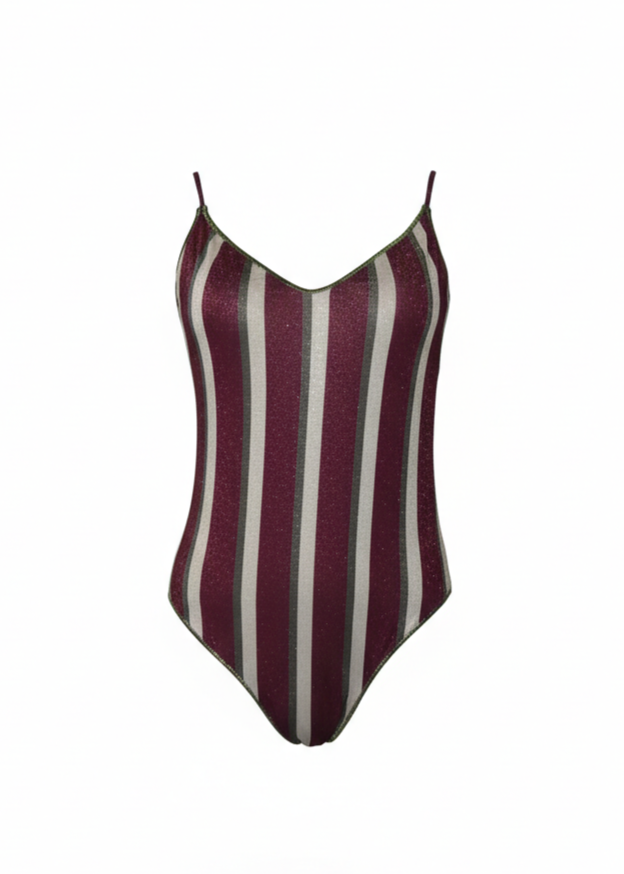 Traje de Baño "V" Lurex Stripes