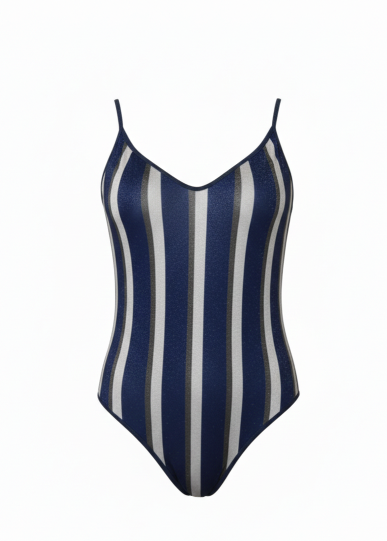 Traje de Baño "V" Lurex Stripes