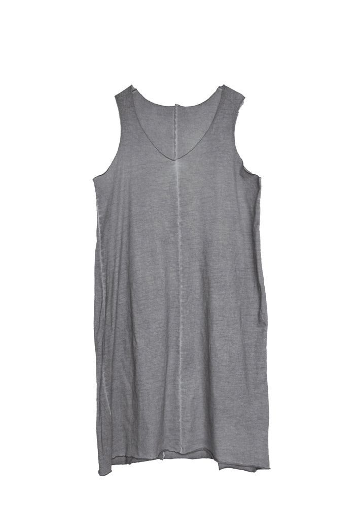 Vestido-Corto-Algodón-Gris