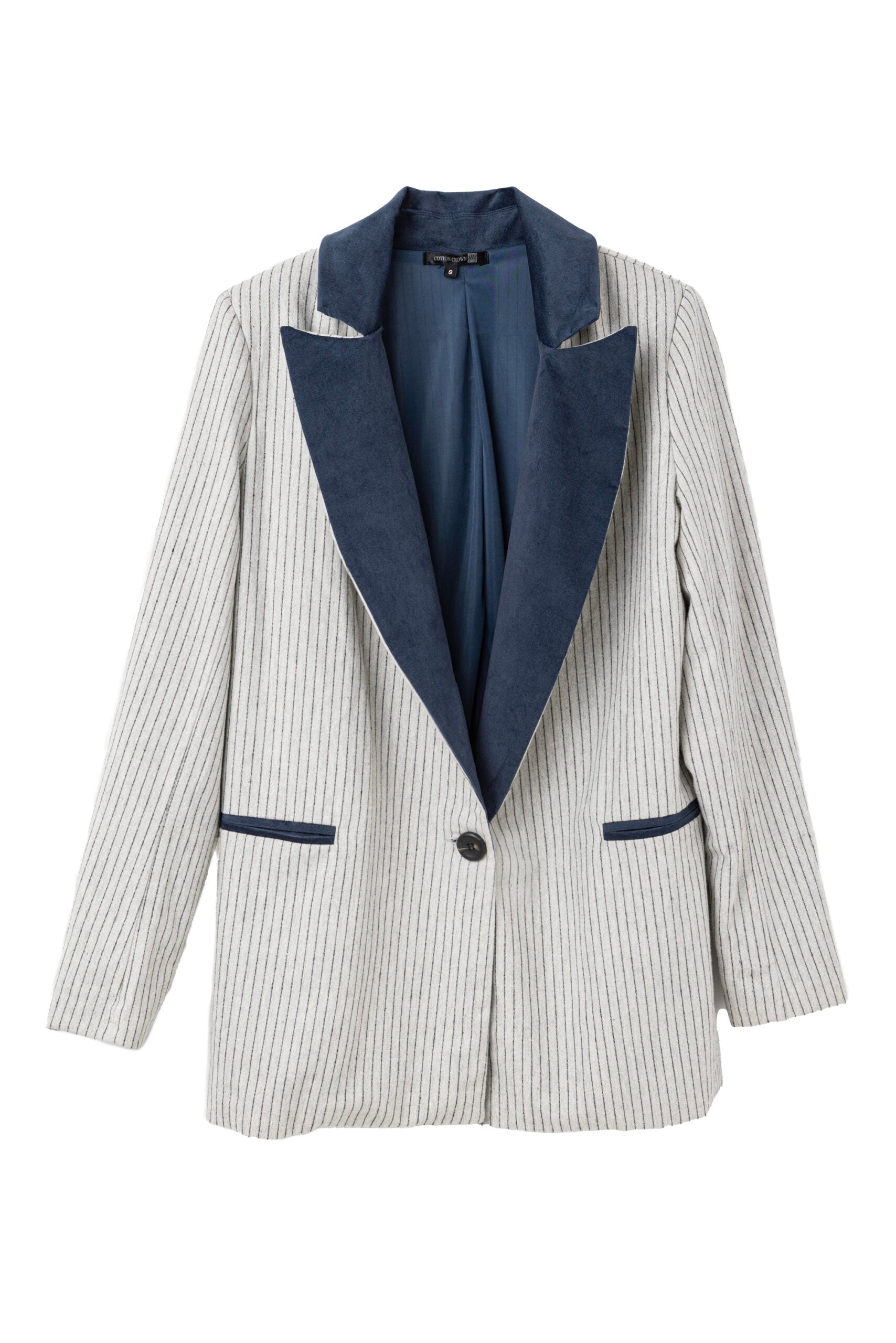 CHAQUETA RAYAS SOLAPA AZUL