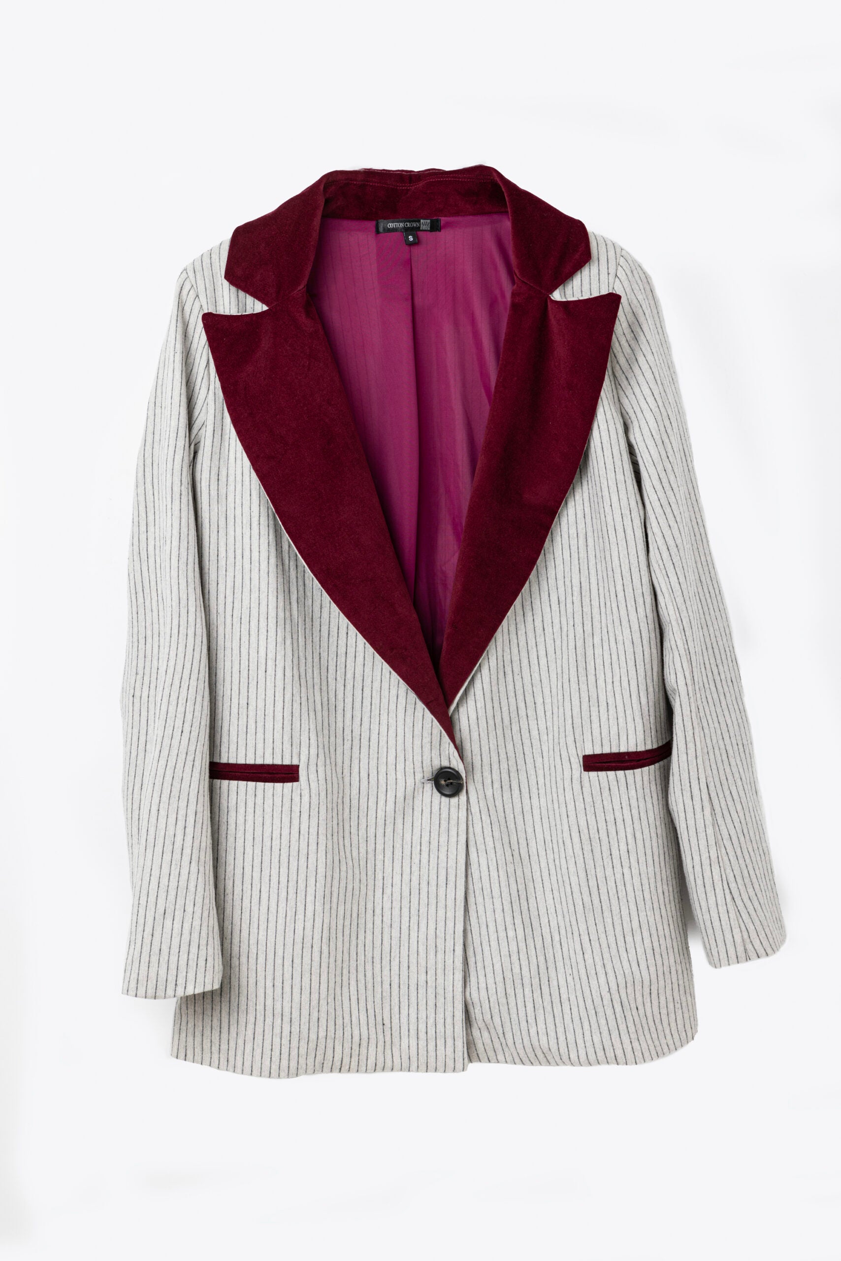 CHAQUETA RAYAS SOLAPA GRANATE 2