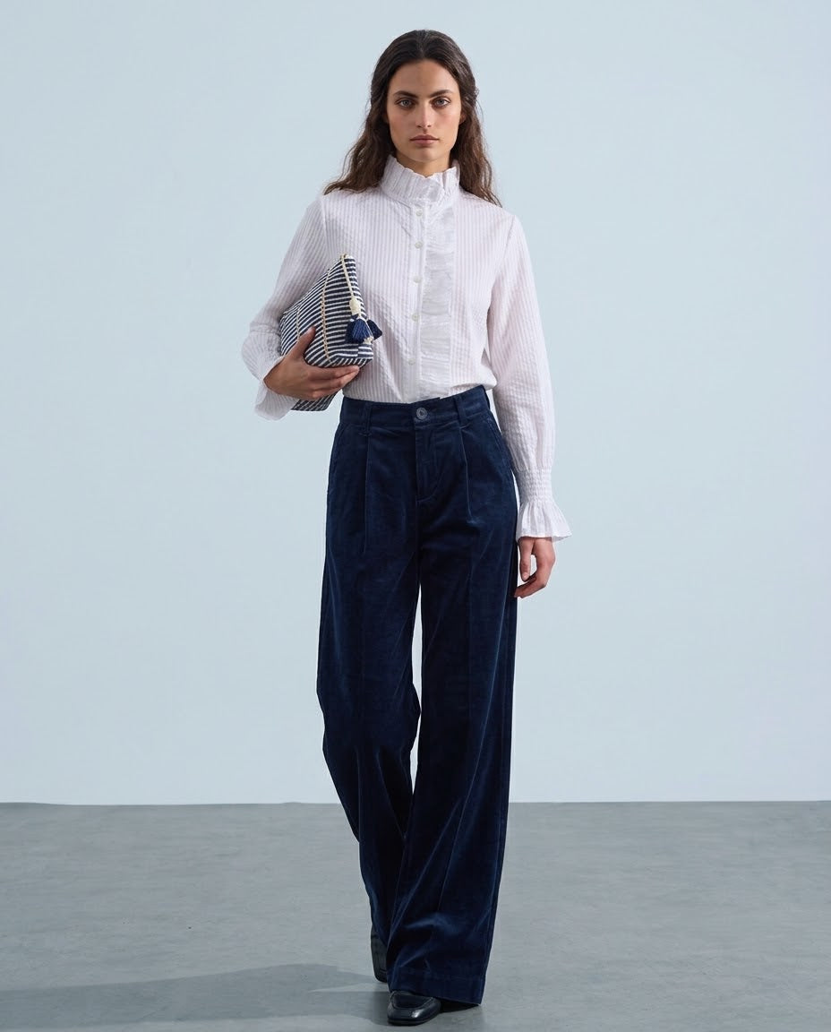 Pantalón Pinzas Velvet Marino