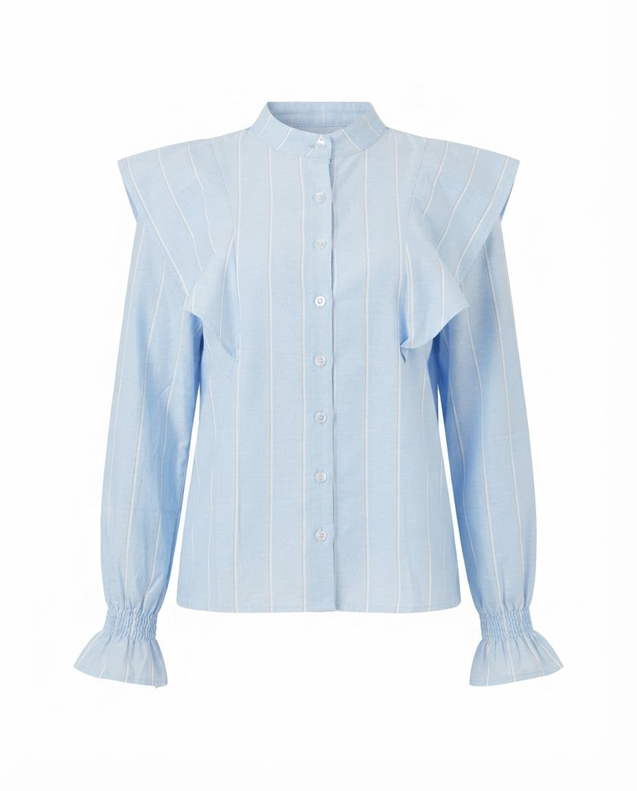 Camisa Flaps Raya Ancha Azul