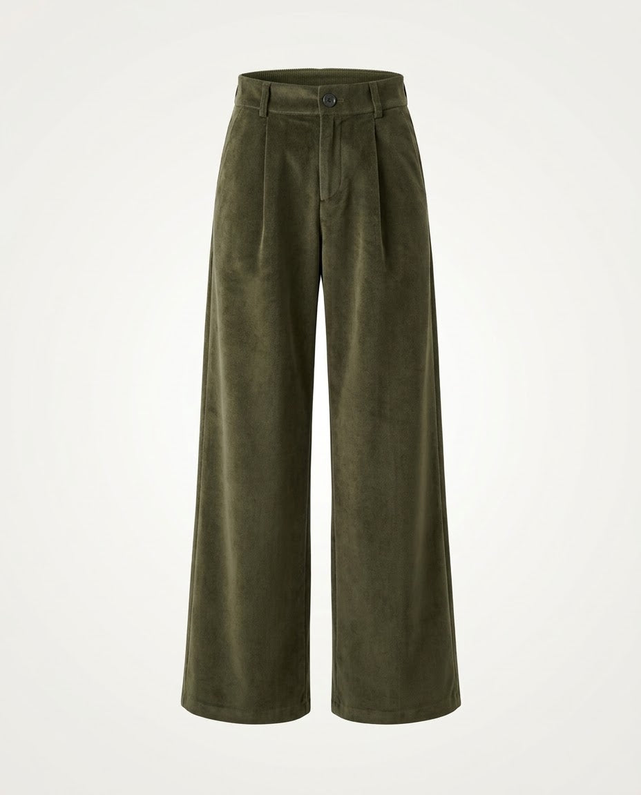 Pantalón Pinzas Velvet Kaki
